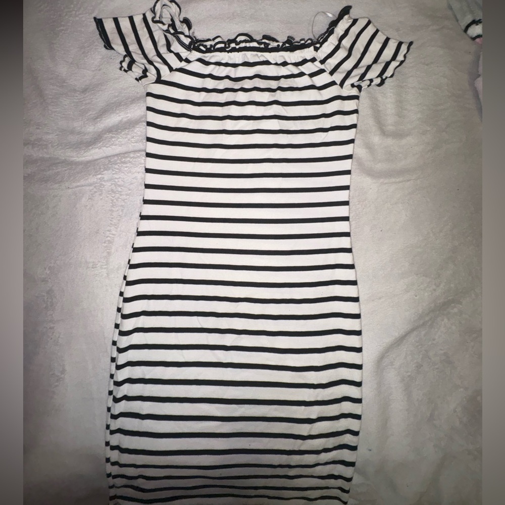 Striped Off-Shoulder Dress
